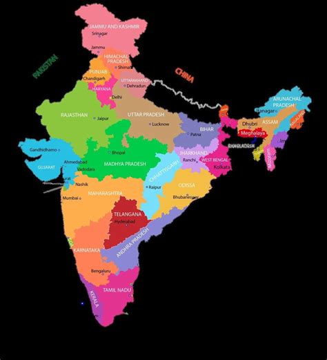 Buy Laminated 24x26 Poster India Map Political Map Of India Political