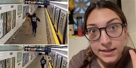 Woman Punched In The Face And Knocked To The Ground On Nyc Subway Platform By Deranged Man In