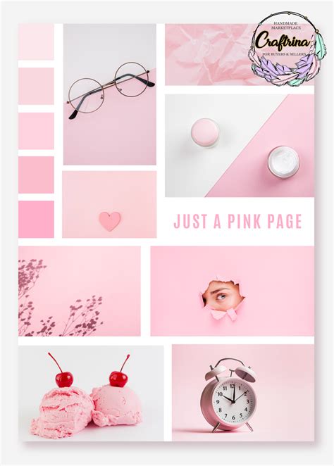 Just Pink Themed Mood Board Pink Pages Handmade Inspiration Mood Board