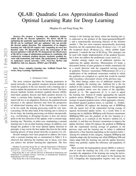 Qlab Quadratic Loss Approximation Based Optimal Learning Rate For Deep