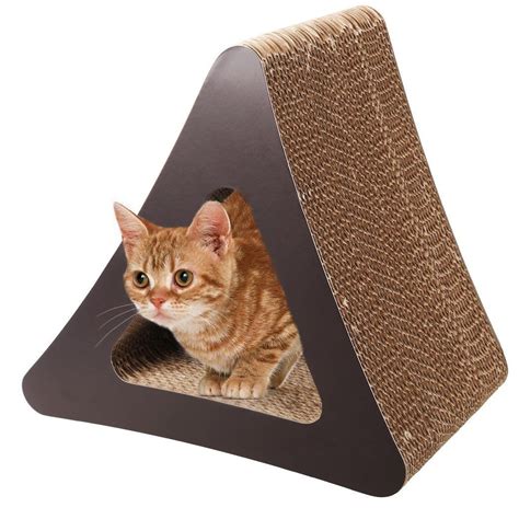 Homdox Cat Scratcher 3 Sided Vertical Corrugated Cardboard Cat Toyus