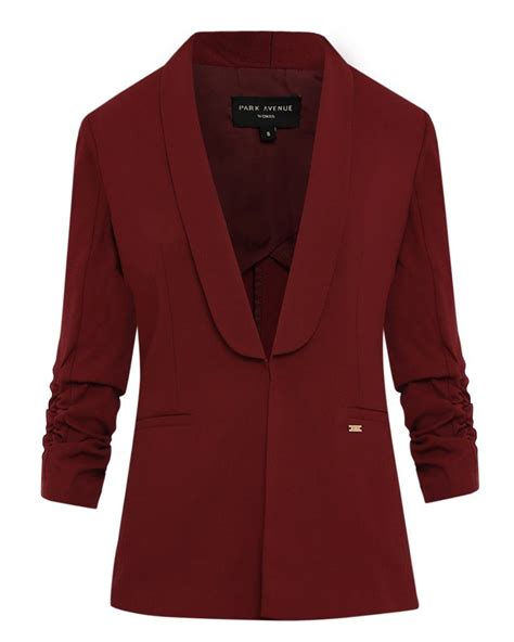 Park Avenue Woman Dark Maroon Regular Fit Blazer Fitted Blazer