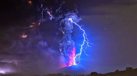 Verichip Night Eruption Of Calbuco Volcano In Chile
