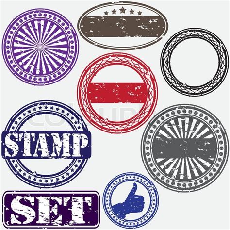 Grunge Rubber Stamp Set Vector Stock Vector Colourbox