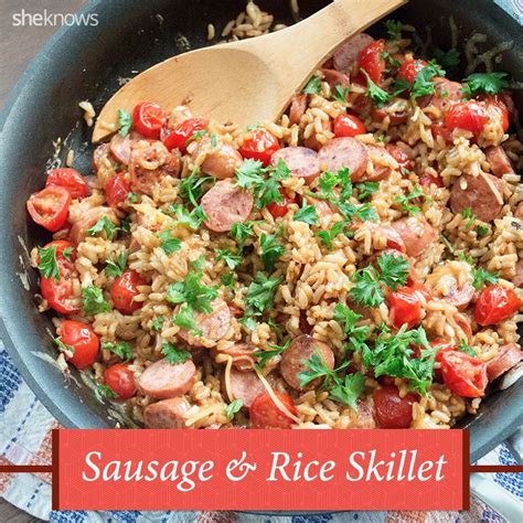 Italian Sausage Brown Rice And Tomatoes Mingle In This Easy Skillet