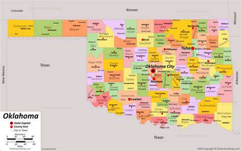 Oklahoma State Map | USA | Maps of Oklahoma (OK)