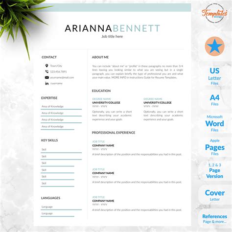 We use these cookies when you sign in to kickresume. Best Simple Resume Template Etsy / Basic & Clean Resume + Cover + References / CV for Word and ...