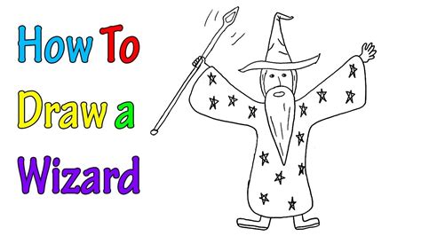 How To Draw A Wizard Easy Step By Step Youtube
