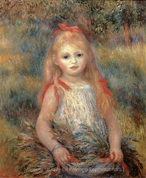 Renoir Pierre Auguste Girl With Flowers Painting Reproductions Save