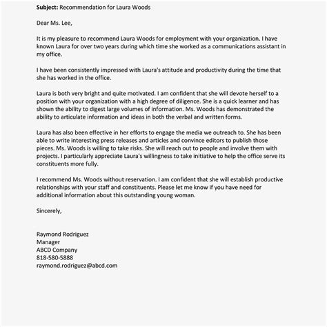 Letter Of Reccomendation Template Best Business Professional Template