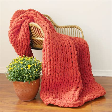 Handmade Chunky Knit Blanket Non Shedding Throw Blanket Etsy