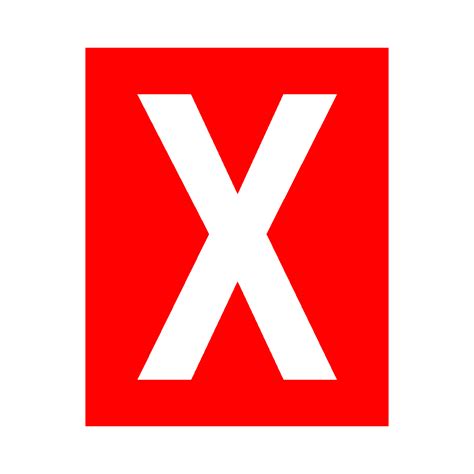 Red Letter X Sticker Safety Uk