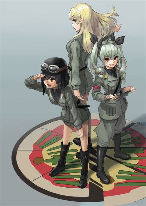 Anchovy Pepperoni And Carpaccio Girls Und Panzer Drawn By Tkuyoa