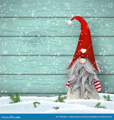 Scandinavian Christmas Traditional Gnome Tomte Illustration Cartoon