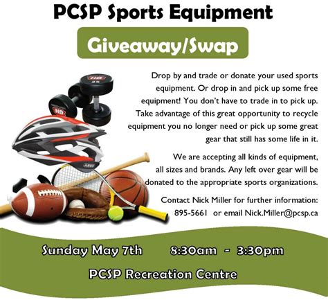 Pcsp Sports Equipment Giveawayswap Town Of Portugal Cove St Philips