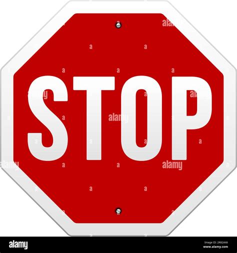 Red Stop Sign Vector Isolated On White Background Stock Vector Image