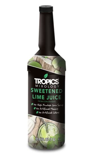 Tropics Mixology Sweetened Lime Juice From Concentrate Tropics