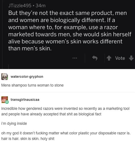 Mens Shampoo Turns Women To Stone Tumblr Know Your Meme