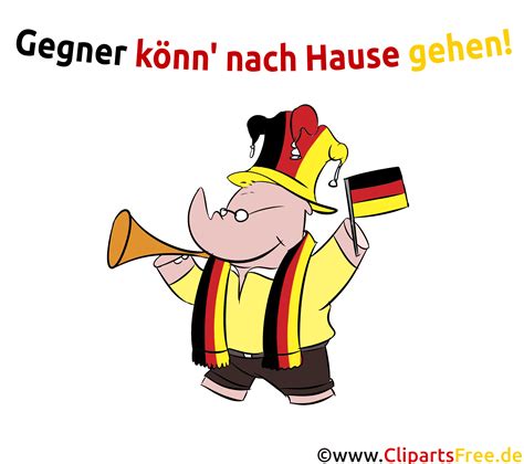 Und spielen die deutschen auch selber? Fussball Fan Deutschland Clipart-Bild