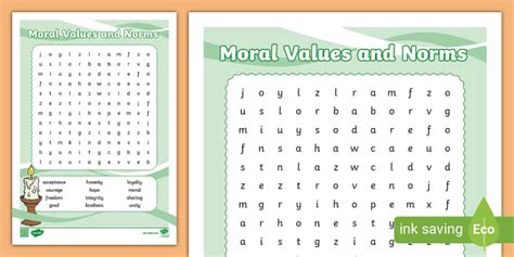 Moral Values Word Search Teacher Made Twinkl