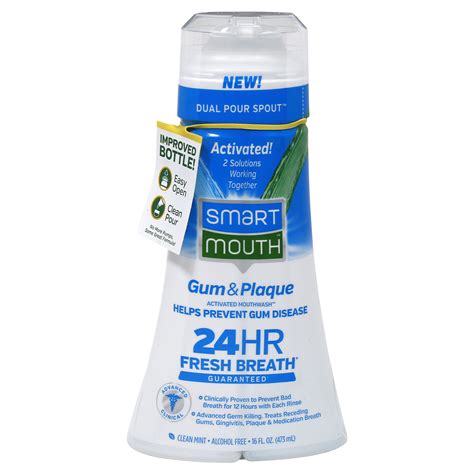 Smart Mouth Gum And Plaque Activated Mouthwash Clean Mint 16 Oz