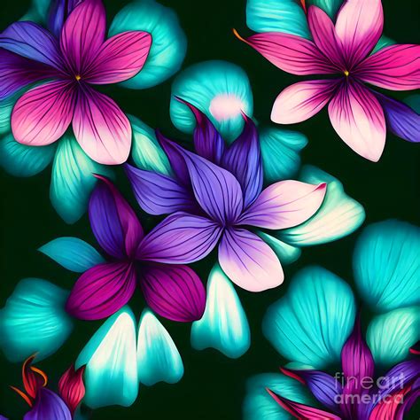 Magic Purple Flowers Drawing By Jirka Svetlik Fine Art America