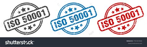 Iso 50001 Round Grunge Vintage Sign Stock Vector Royalty Free