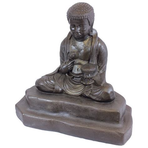 Emsco Meditating Buddha Statue Natural Bronze Appearance
