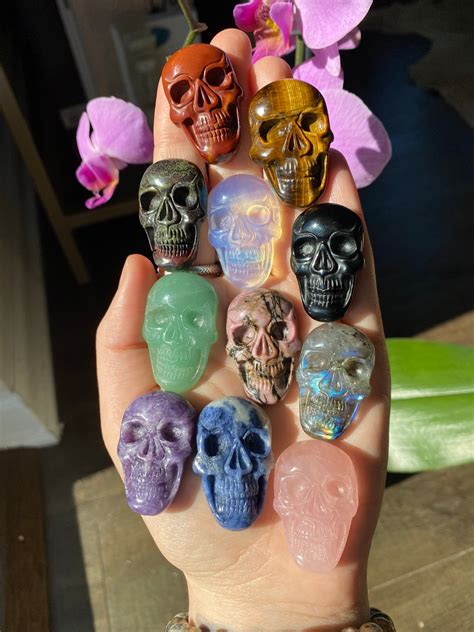 Mini Crystal Skulls Crystal Skull Carving Gemstone Skulls Etsy