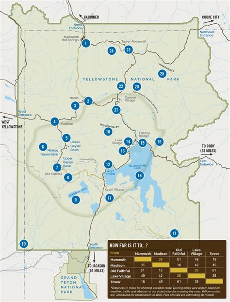 A Quick Overview Map Of Yellowstone National Park