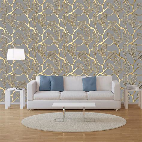 Vintage 3d Gold And Grey Lattice Wallpaper Self Adhesive Etsy