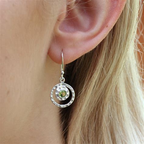 Sterling Silver And Semi Precious Stone Hoop Earrings By Hurleyburley