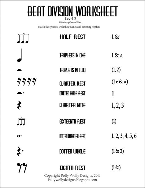 Counting Rhythms Worksheets