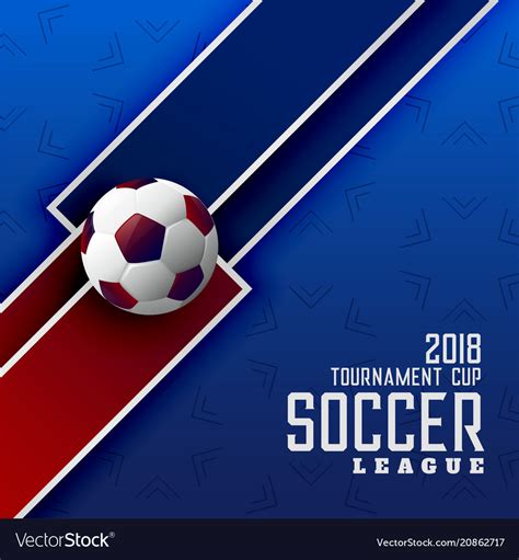 Soccer Tournament Sports Background With Football Vector Image