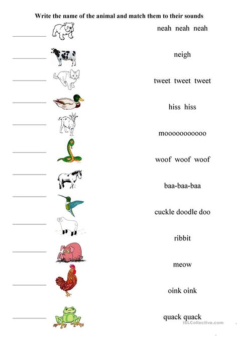 Animal Sounds Printable Worksheets Printable Worksheets