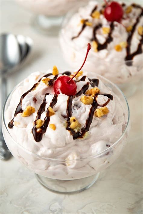 Banana Split Fluff Salad Recipe Banana Split Fruit Recipes Cherry