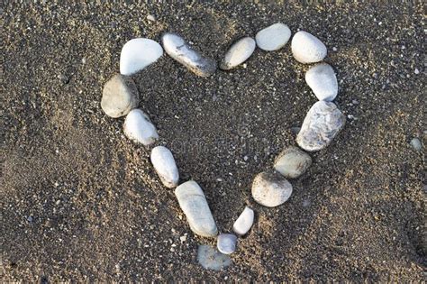 Heart In Stones On Beach Stock Photo Image Of Nature 128230034