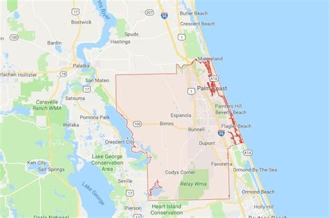 Map Of Flagler County Florida Cities And Towns Map