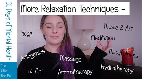 More Relaxation Techniques 31 Days Of Mental Health Youtube