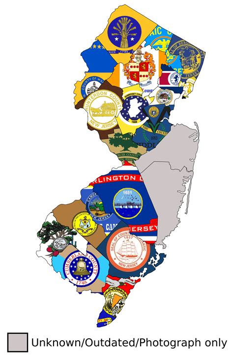 New Jersey Counties Flag Map Rvexillology
