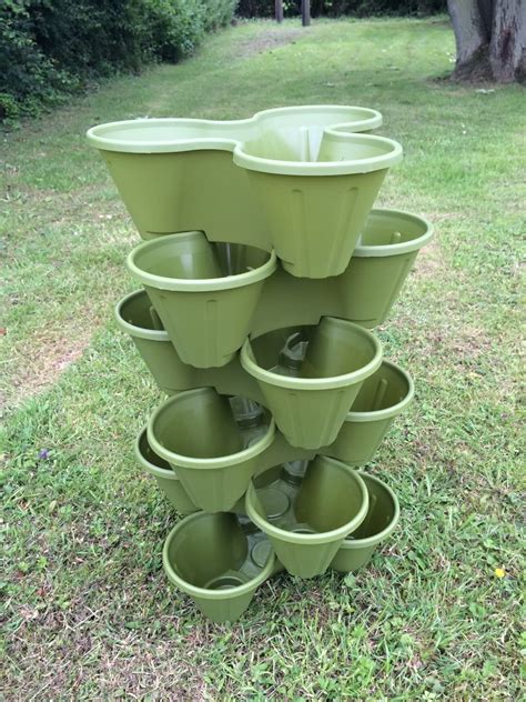 Stacking Green Strawberry Planter Stackable Garden Plants