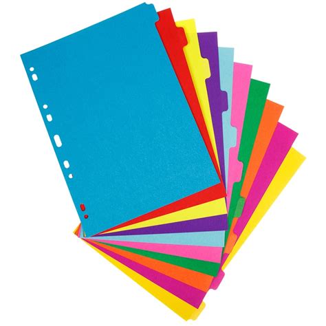 A4 Subject Dividers 10 Part 3pk Stationery Filing Bandm