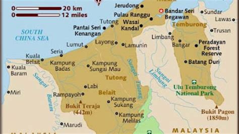 Peta Wilayah Negara Negara Brunei Darussalam 2018