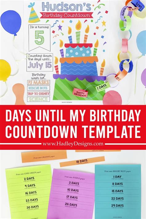 Birthday Countdown Printable In 2021 Girls Birthday Party Diy