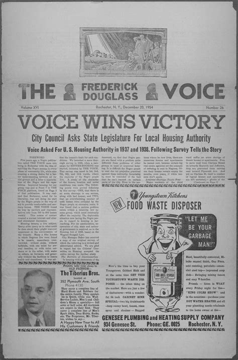Newspaper The Frederick Douglass Voice Vol 16 No 26 Rochester Voices