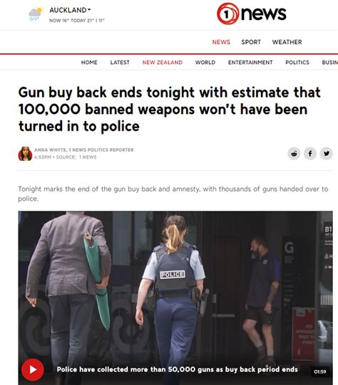 Report From New Zealand Gun Buy Back Scheme And Amnesty Period