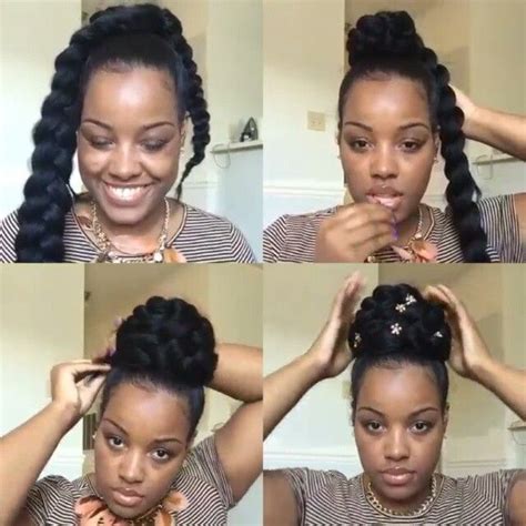 In addition, you can try highlights, natural or curled textures, clips, patterns, shapes, etc. Loving this braided bun style @amber_belovely created! # ...