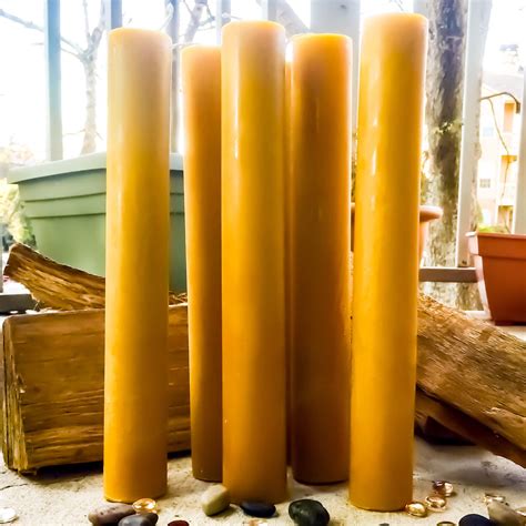 Unique Extra Tall Pure Beeswax Pillar Candles