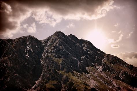 Free Images Landscape Nature Rock Snow Cloud Sky Sunlight