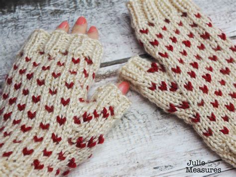 Tiny Heart Gloves Fair Isle Knitting For Valentines Day Julie Measures